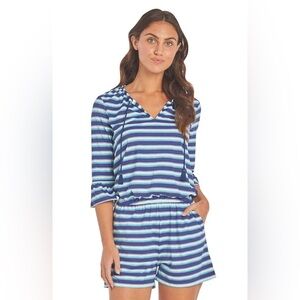 Cabana Life NWT Delray - Coverluxe Ruffle Sleeve Romper NEW Women’s Size Large L